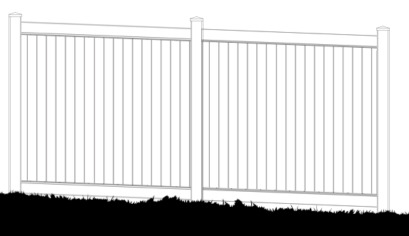 sloped vinyl fence - Forefront Fencing